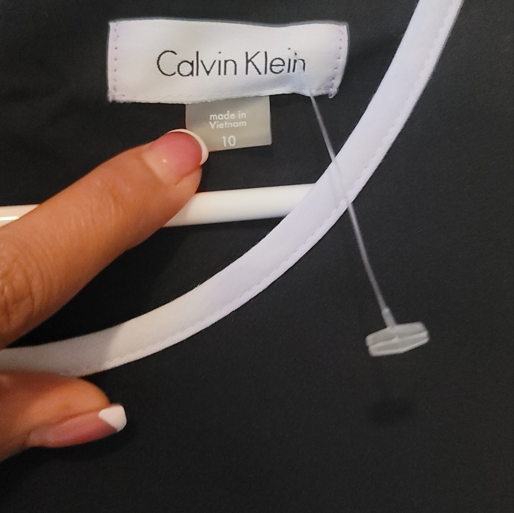 NWT Calvin Klein Black White Gold Sleeveless Tank Dress Size 10 - Picture 5 of 8